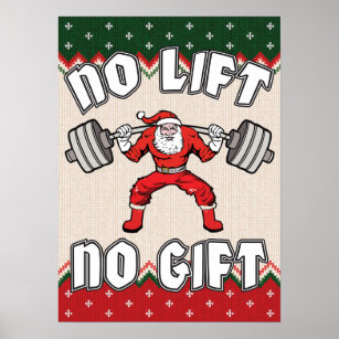 Santa Weight Lifting No Lift No Gift, Personalized Ceramic