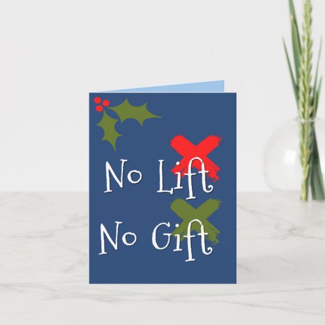 No Lift No Gift Gym CrossFit Christmas Card Humor (Front)