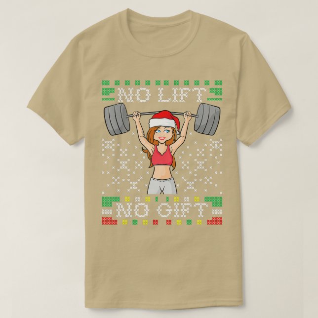 No Lift No Gift Ugly Christmas Sweater Gym Miss Sa (Design Front)