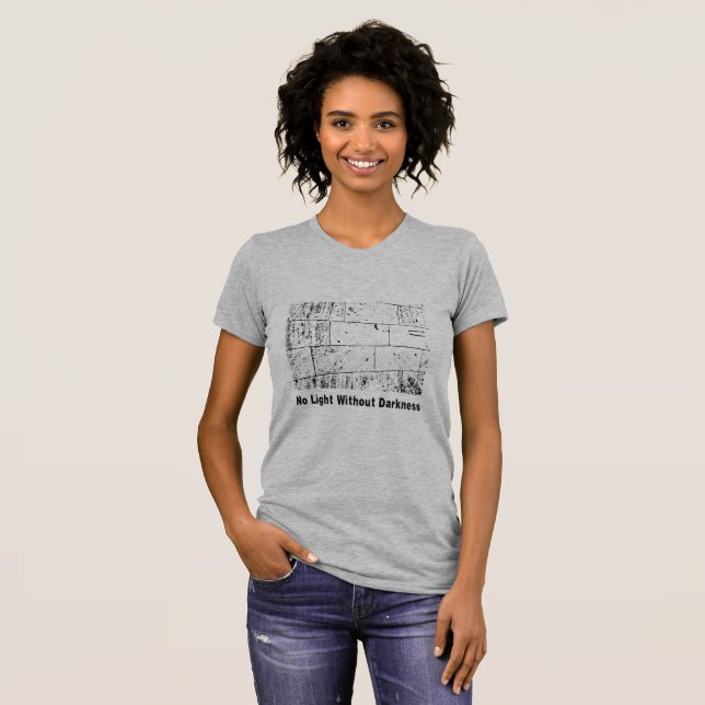 No Light Without Darkness – Mysterious & Aesthetic T-Shirt (Front Full)