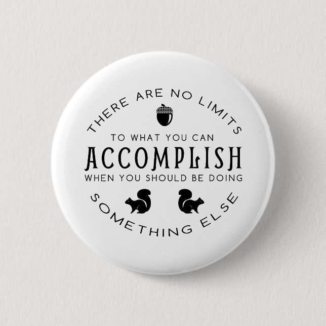 No Limits - Black Pinback Button (Front)