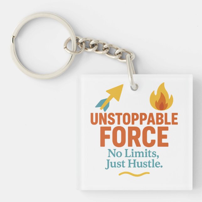 No Limits, Just Hustle | Motivational Acrylic Keyc Keychain (Front)