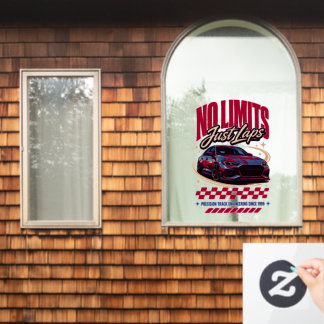 No Limits Just Laps Racing Car Retro Motorsport Window Cling