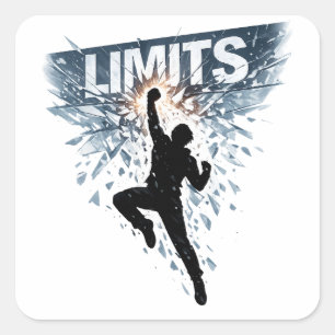 No Limits Motivation Design Square Sticker