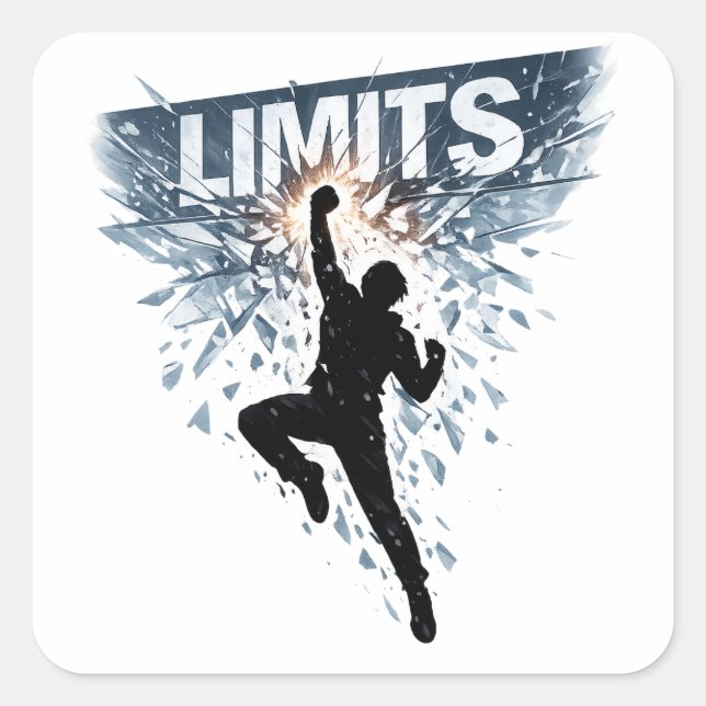 No Limits Motivation Design  Square Sticker (Front)