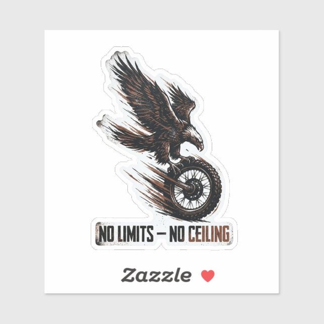 No Limits No Ceiling Eagle Motorcycle Sticker (Sheet)