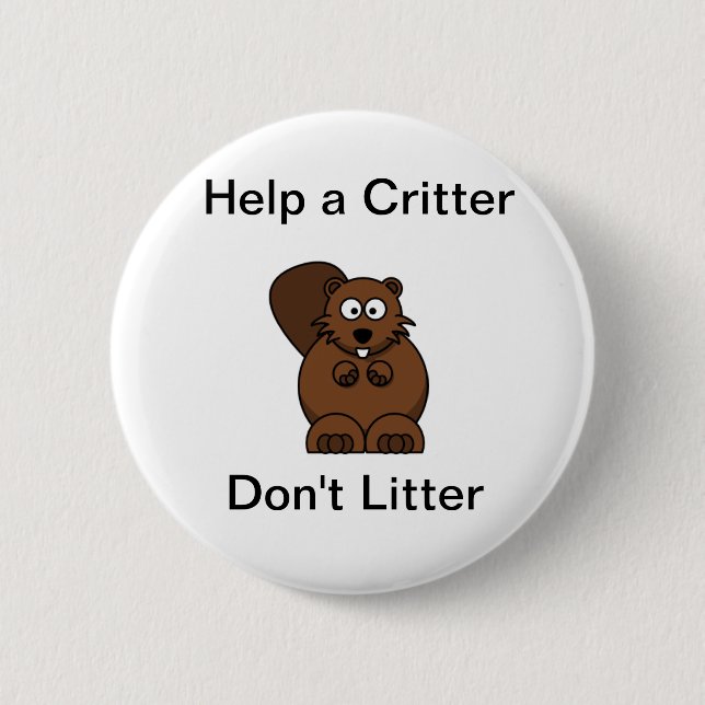 no littering pinback button (Front)