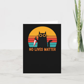 No Lives - Funny Halloween Cat Sticker Card