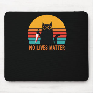 No Lives - Funny Halloween Cat Sticker Mouse Pad