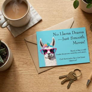 No Llama Drama Real Estate Business Marketing Post Postcard