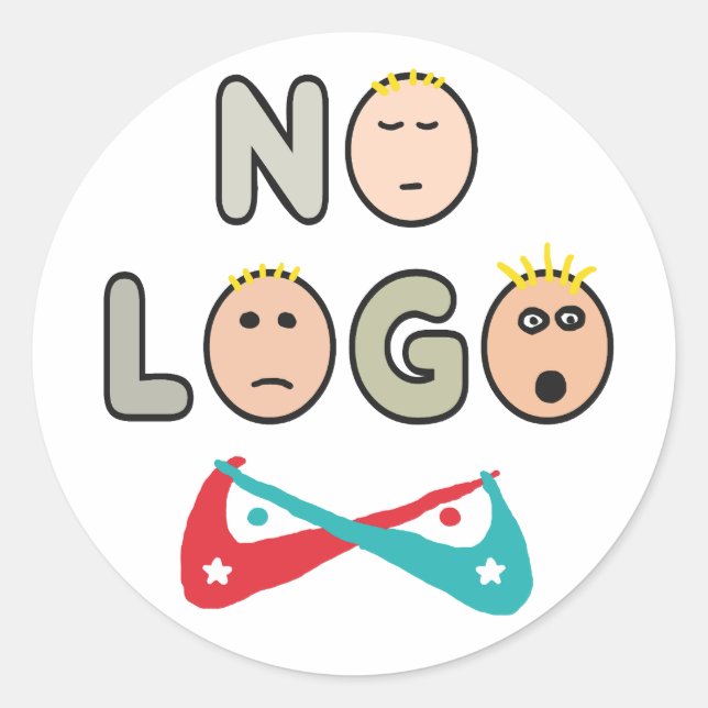 No Logo Anti Brand Capitalist Classic Round Sticker (Front)