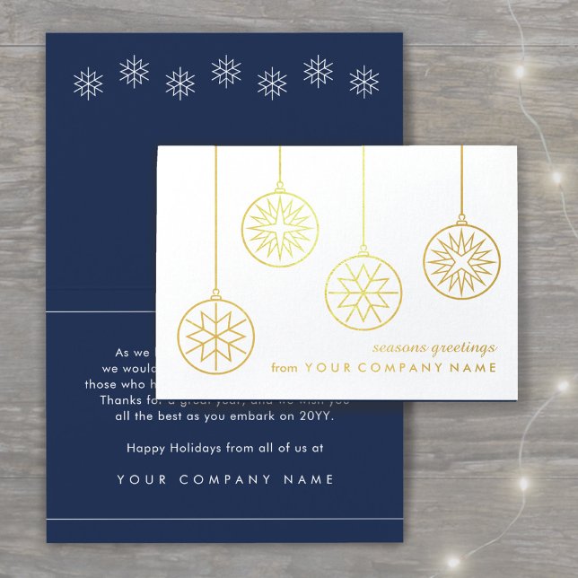 No Logo Business Christmas Ornaments Holiday Foil Card (Creator Uploaded)