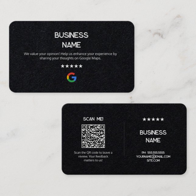 📲 No Logo Simple Google Review GBP Premium Cards (Front/Back)
