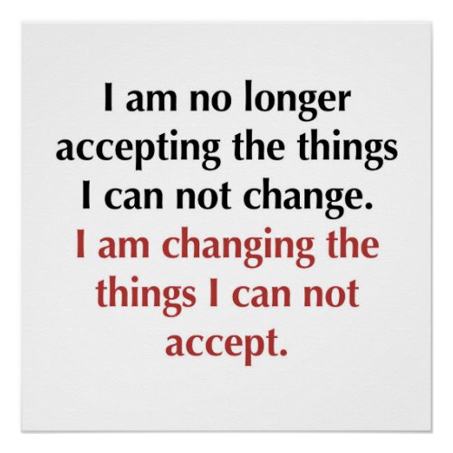 No Longer Accepting What I Can Not Change Poster