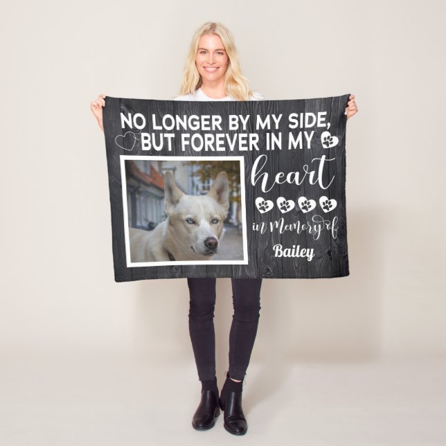 No Longer by My Side, Dog Memorial – Custom Photo Fleece Blanket (In Situ)