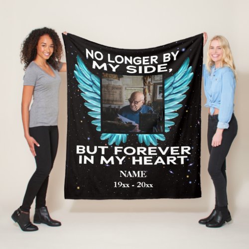 No Longer by My Side memorial photo keepsake Fleece Blanket