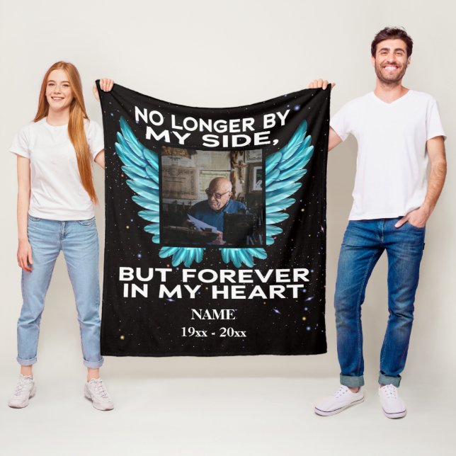 No Longer by My Side, memorial photo keepsake Fleece Blanket (In Situ)