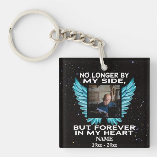 No Longer by My Side memorial photo keepsake Keychain