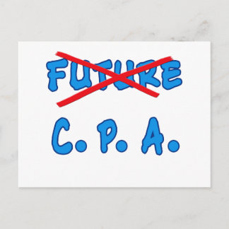 No Longer Future CPA Graduation Design Announcement Postcard