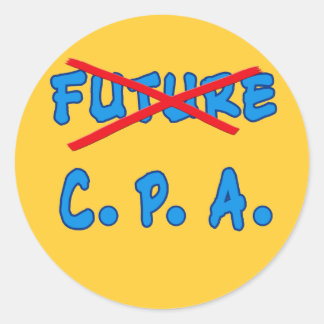 No Longer Future CPA Graduation Design Classic Round Sticker