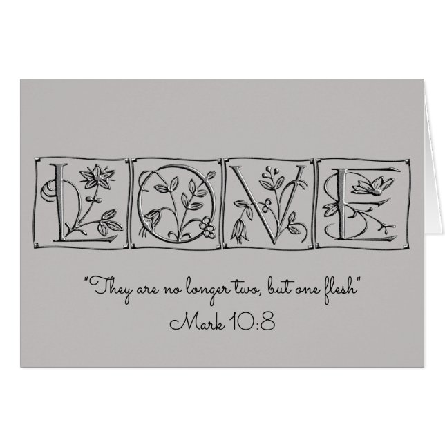 No longer two, but one flesh~Scripture~Wedding Cards (Front Horizontal)
