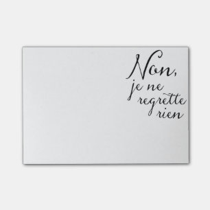 No Looking Back - I Regret Nothing Inspirational Post-it Notes