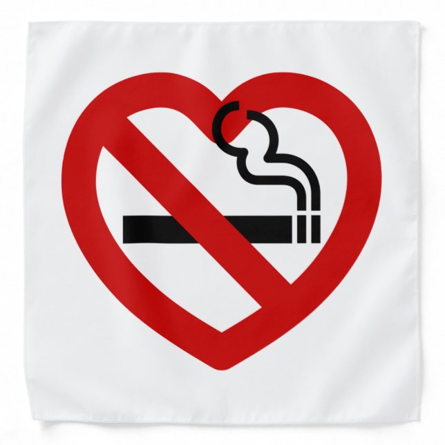No Love For Smoking Sign Bandana (Front)