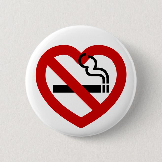 No Love For Smoking Sign Button (Front)