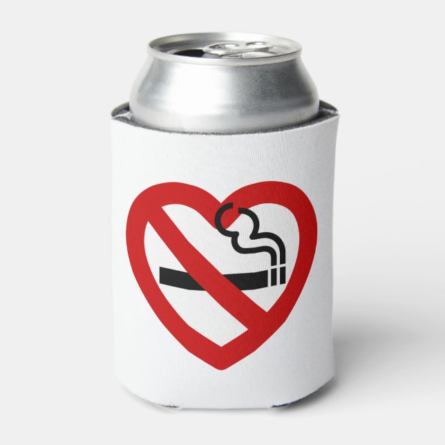 No Love For Smoking Sign Can Cooler (Can Front)