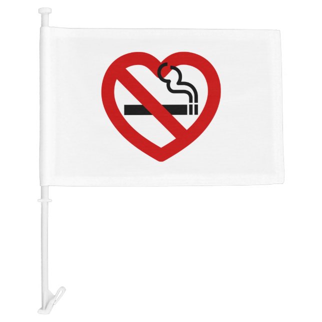 No Love For Smoking Sign Car Flag (Front)