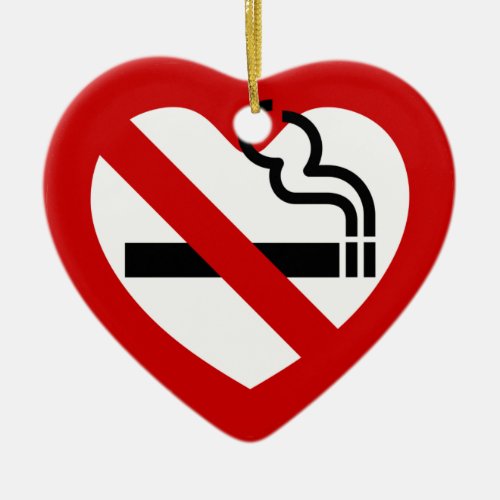 No Love For Smoking Sign Ceramic Ornament