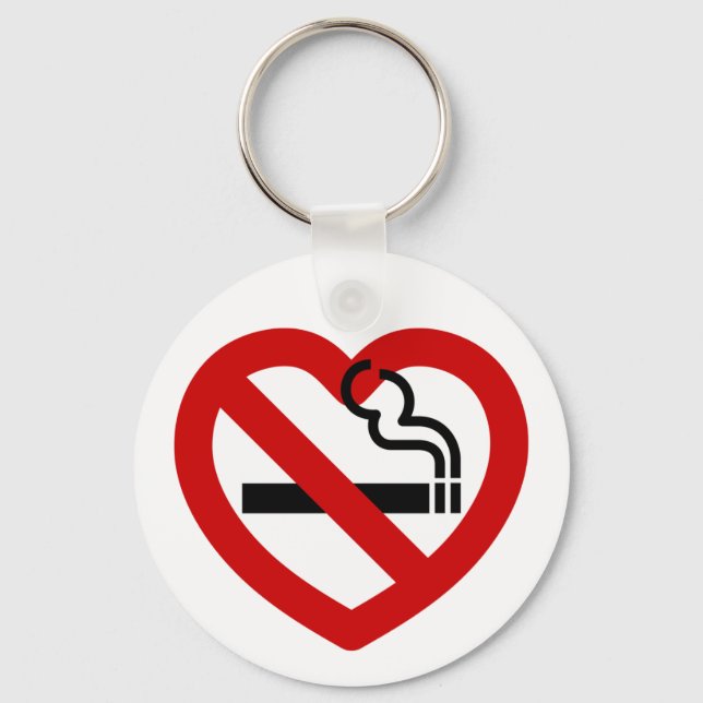 No Love For Smoking Sign Keychain (Front)