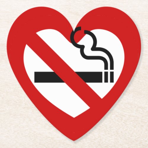 No Love For Smoking Sign Paper Coaster