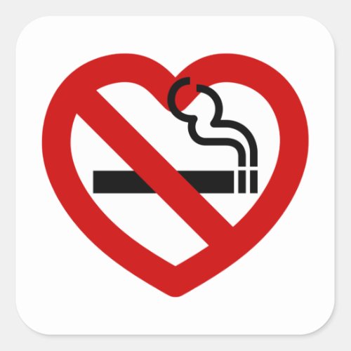 No Love For Smoking Sign Square Sticker