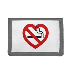 No Love For Smoking Sign Tri-fold Wallet
