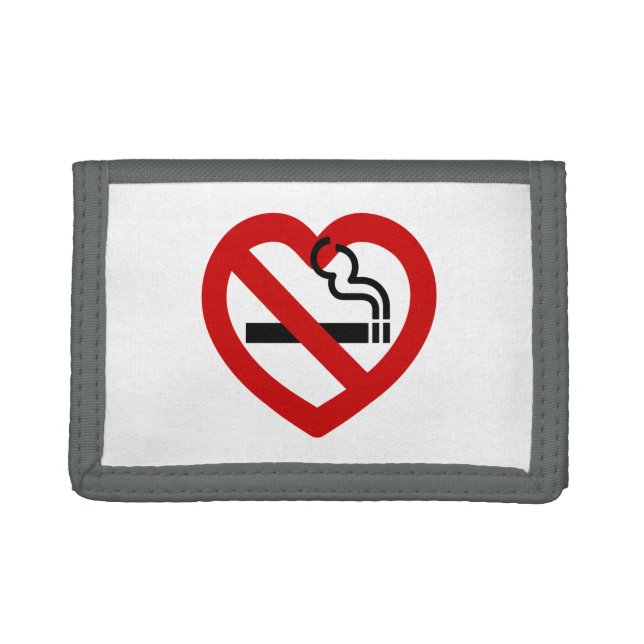No Love For Smoking Sign Trifold Wallet (Front)