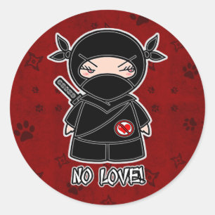 No Love! Ninja In Red Sticker