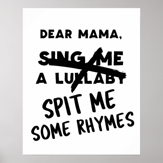 No Lullaby's Hip Hop Wall Art Poster (Front)