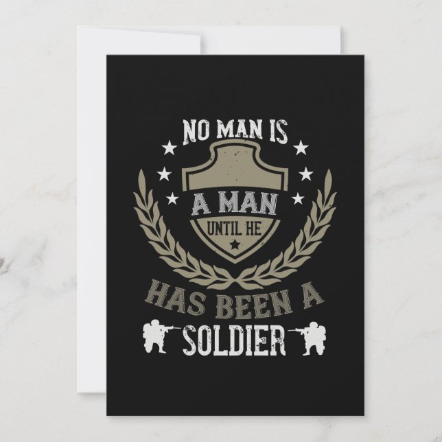 No Man Is A Man Until He Has Been A Soldier Save The Date (Front)