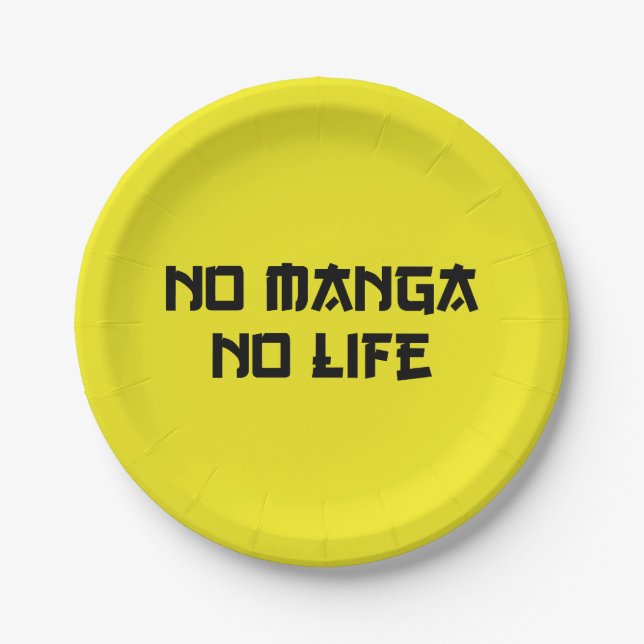 NO MANGA NO LIFE PAPER PLATES (Front)