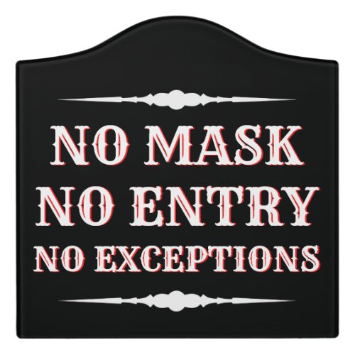 No Mask No Entry Door Sign