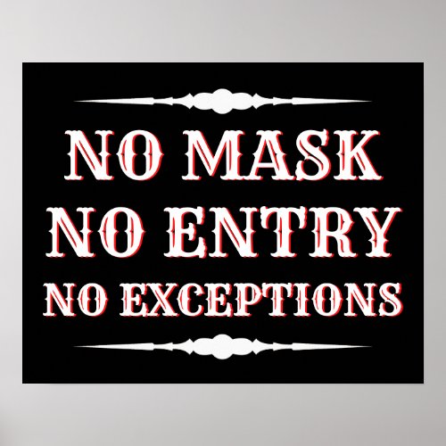 No Mask No Entry Poster