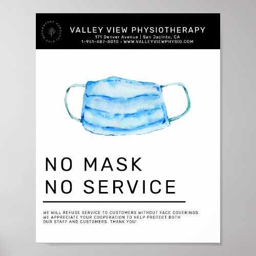 No Mask No Service Business Store Sign