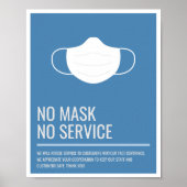 No Mask No Service Business Store Signage Poster | Zazzle