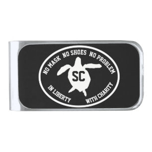 No Mask Turtles SC   Silver Finish Money Clip