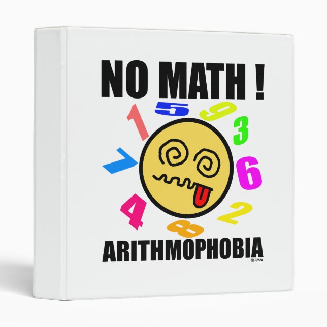 No math ! Arithmophobia 3 Ring Binder (Front/Spine)