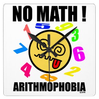 No math! Arithmophobia Square Wall Clock