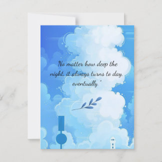"No Matter How Deep the Night" – Inspirational Ani Postcard