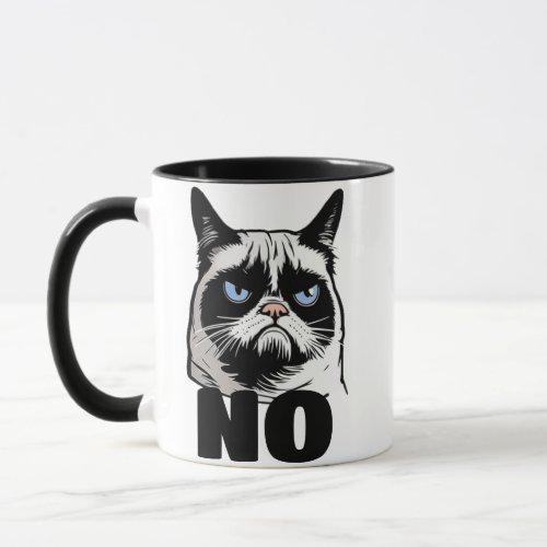 No Means No Funny No Mug, Cat Gift idea Coffee Mug