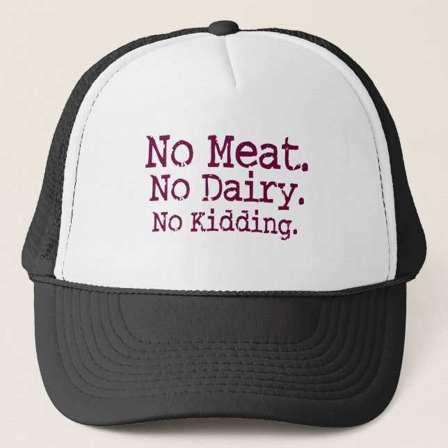 No Meat Vegan Message Trucker Hat (Front)